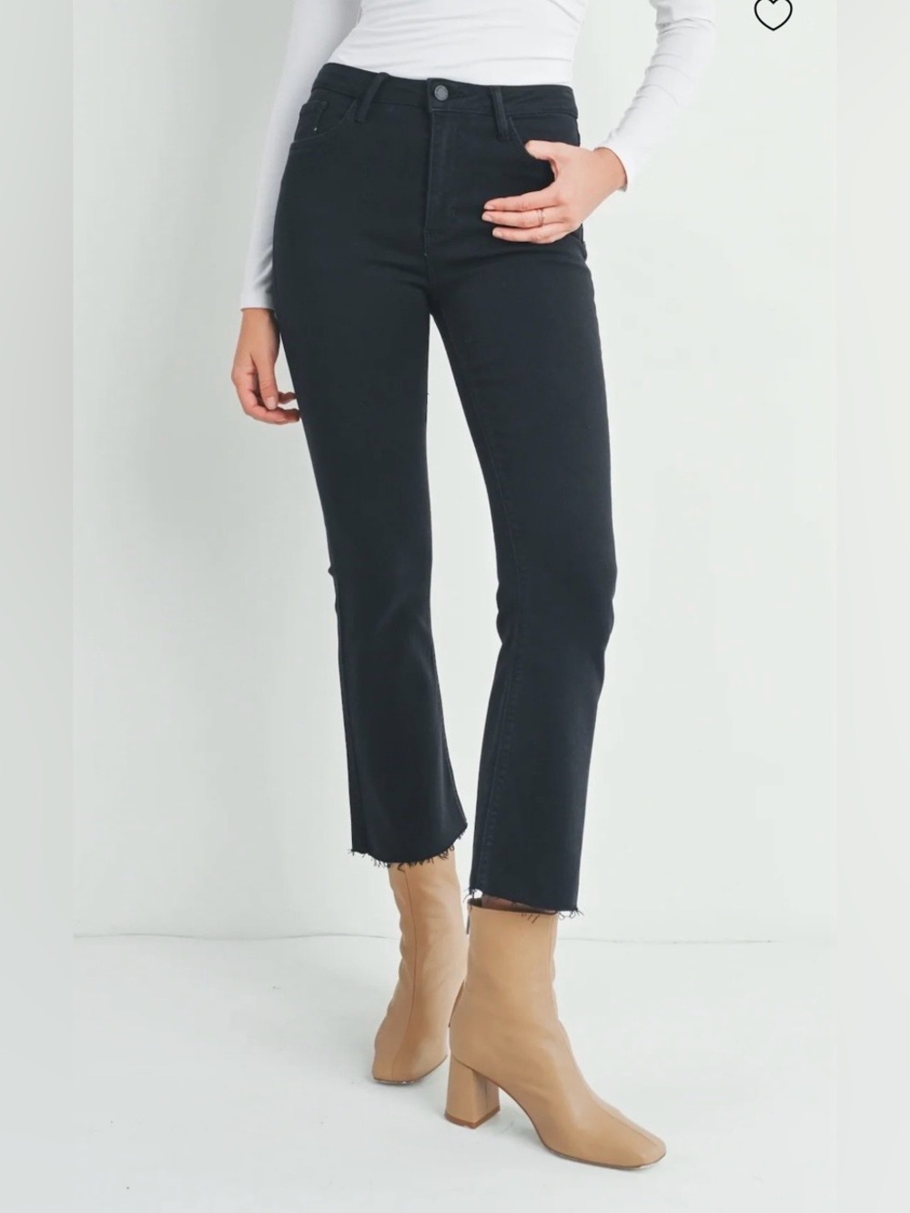 NWT Just Black Denim Tonal Crop Flare in Black, Size 26 - Picture 4 of 16
